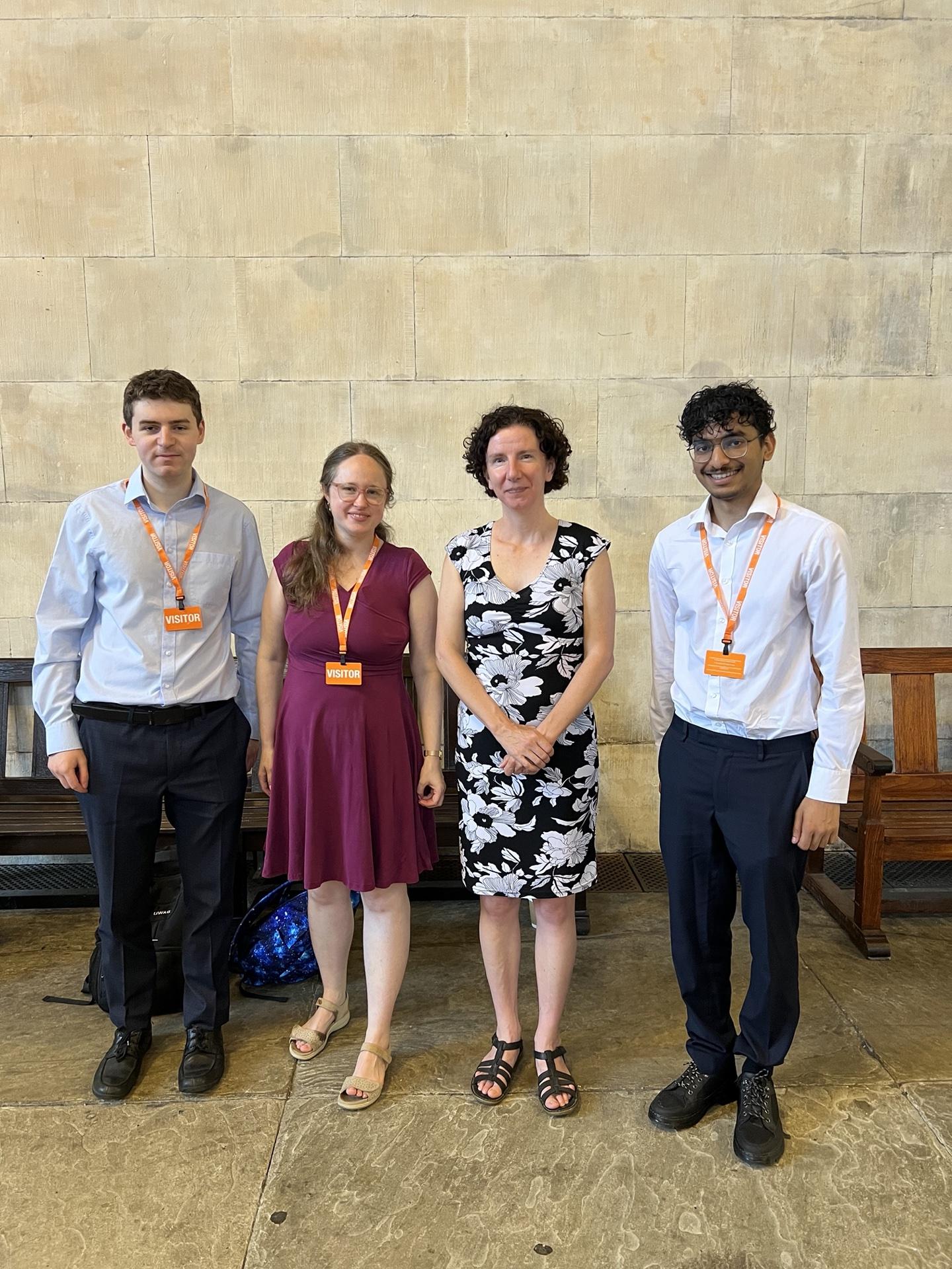 PauseAI UK Director Joseph Miller and three volunteers in the House of Commons